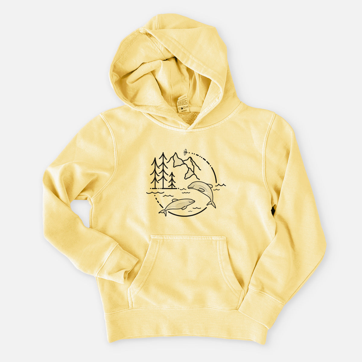 It&#39;s All Connected - Maui Dolphins - Youth Pigment Dyed Hoodie