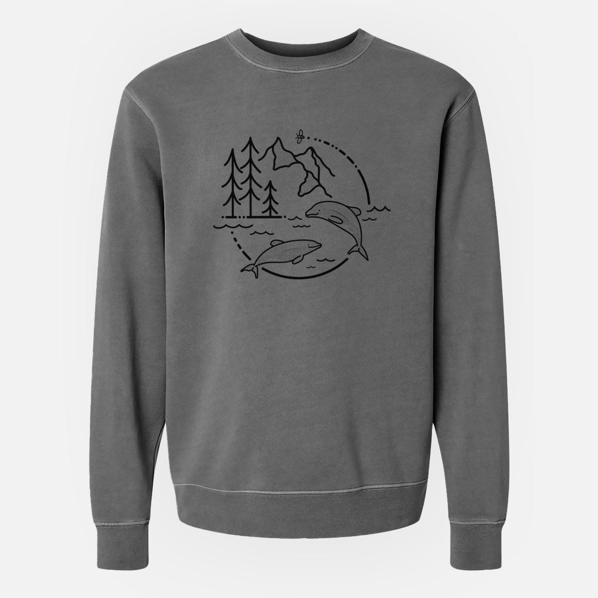 It&#39;s All Connected - Maui Dolphins - Unisex Pigment Dyed Crew Sweatshirt