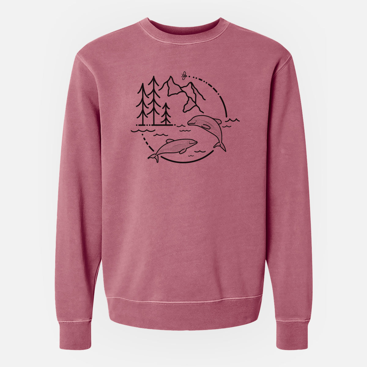 It&#39;s All Connected - Maui Dolphins - Unisex Pigment Dyed Crew Sweatshirt