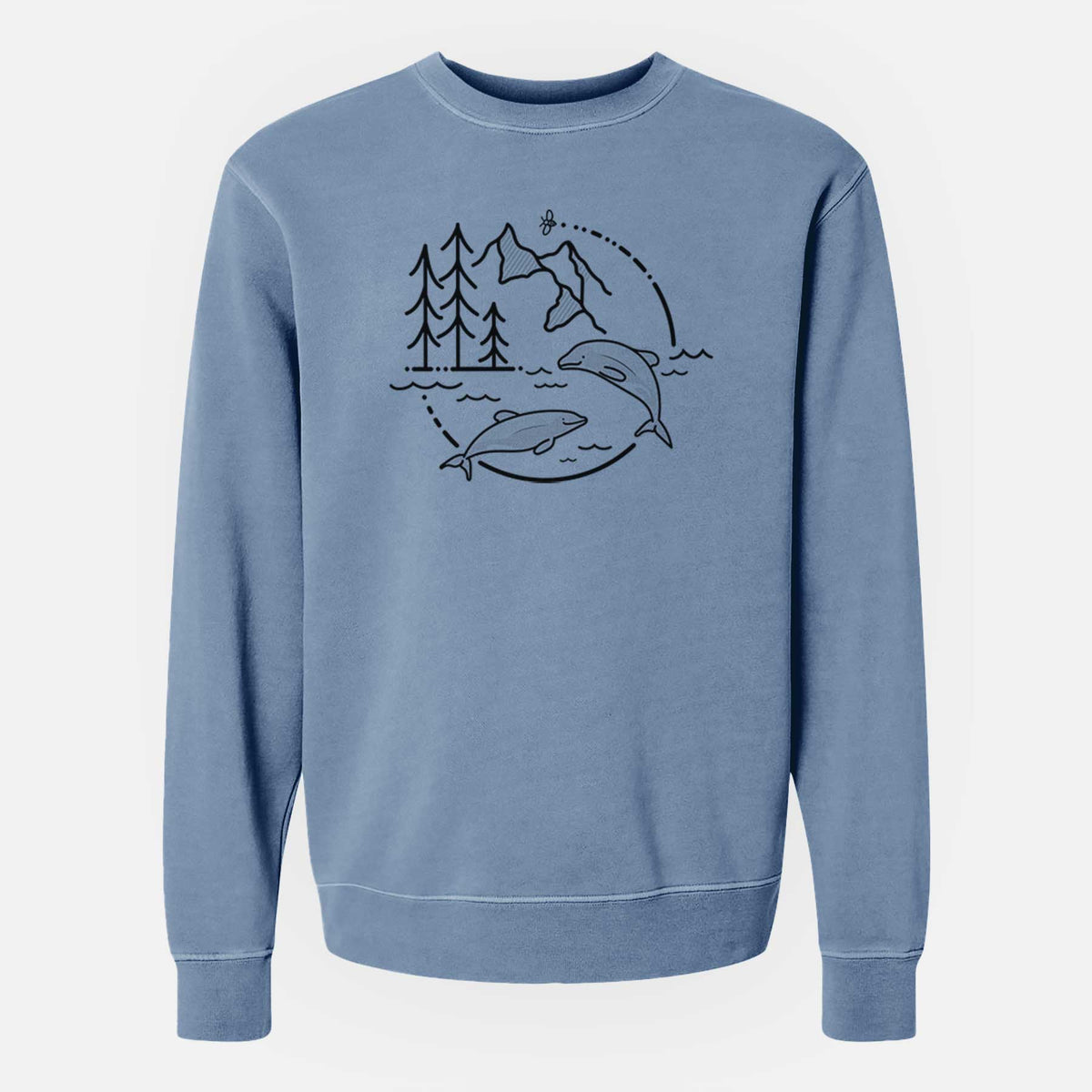 It&#39;s All Connected - Maui Dolphins - Unisex Pigment Dyed Crew Sweatshirt