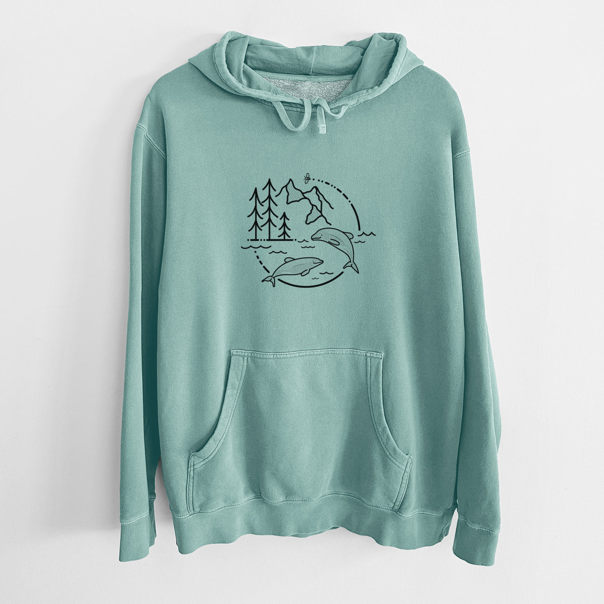 It&#39;s All Connected - Maui Dolphins - Unisex Pigment Dyed Hoodie