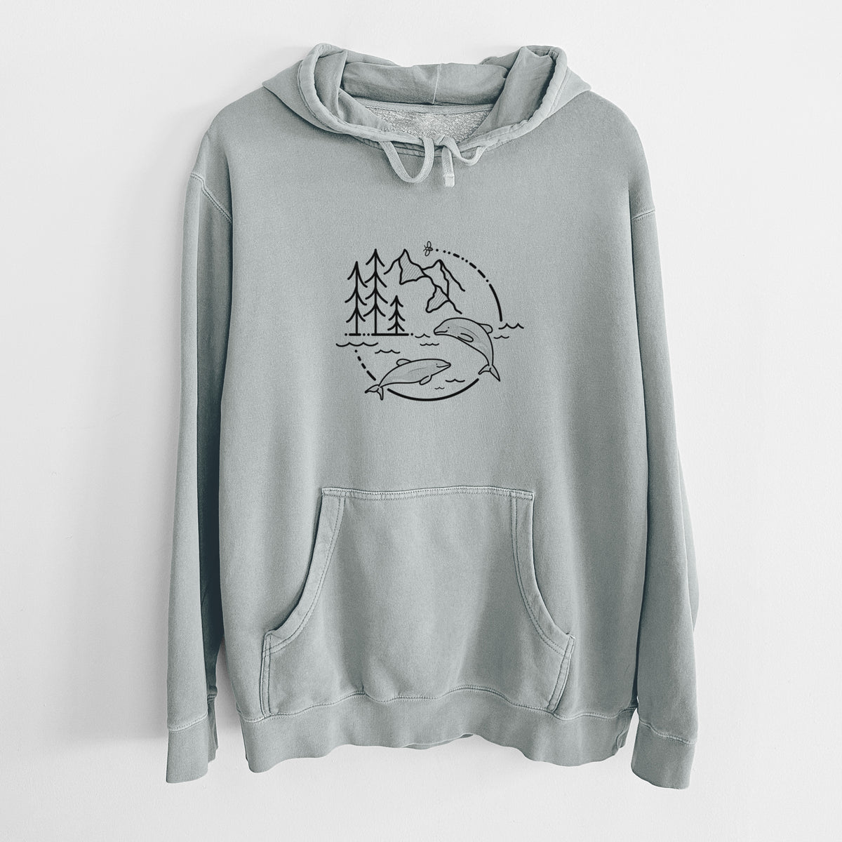 It&#39;s All Connected - Maui Dolphins - Unisex Pigment Dyed Hoodie