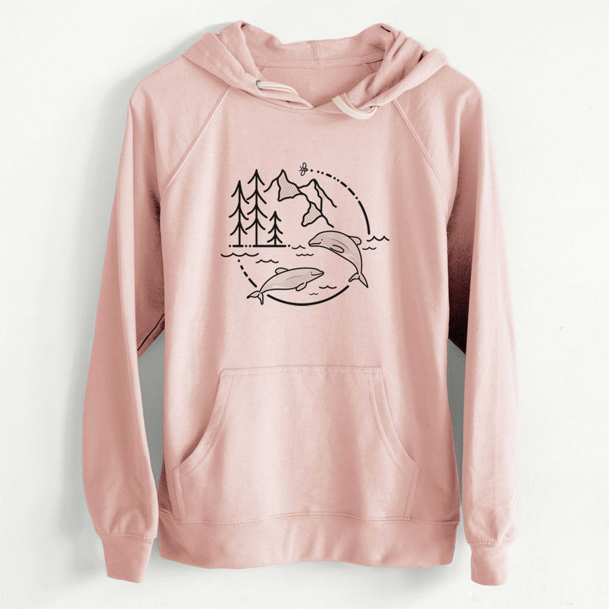 CLEARANCE - It&#39;s All Connected - Maui Dolphins  - Unisex Slim Fit Loopback Terry Hoodie