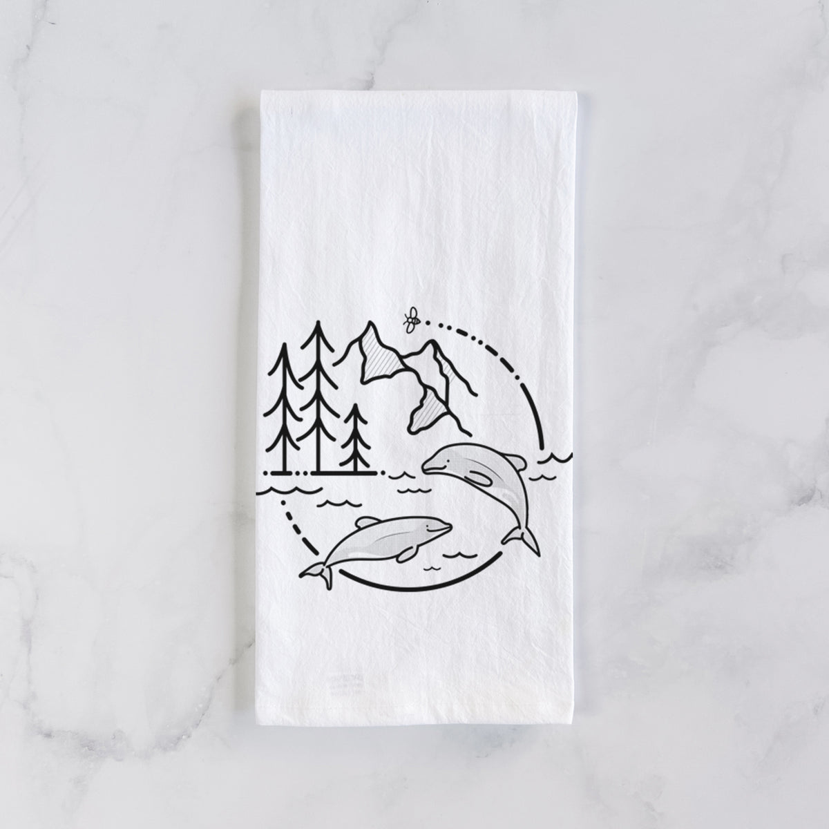It&#39;s All Connected - Maui Dolphins Tea Towel