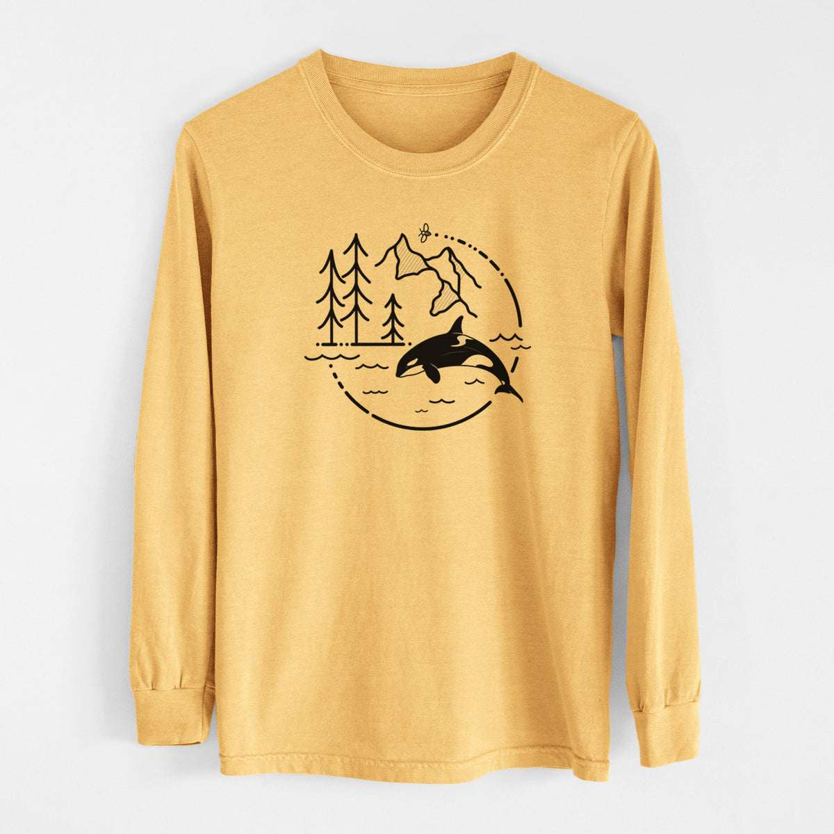 It&#39;s All Connected - Orca - Men&#39;s Heavyweight 100% Cotton Long Sleeve