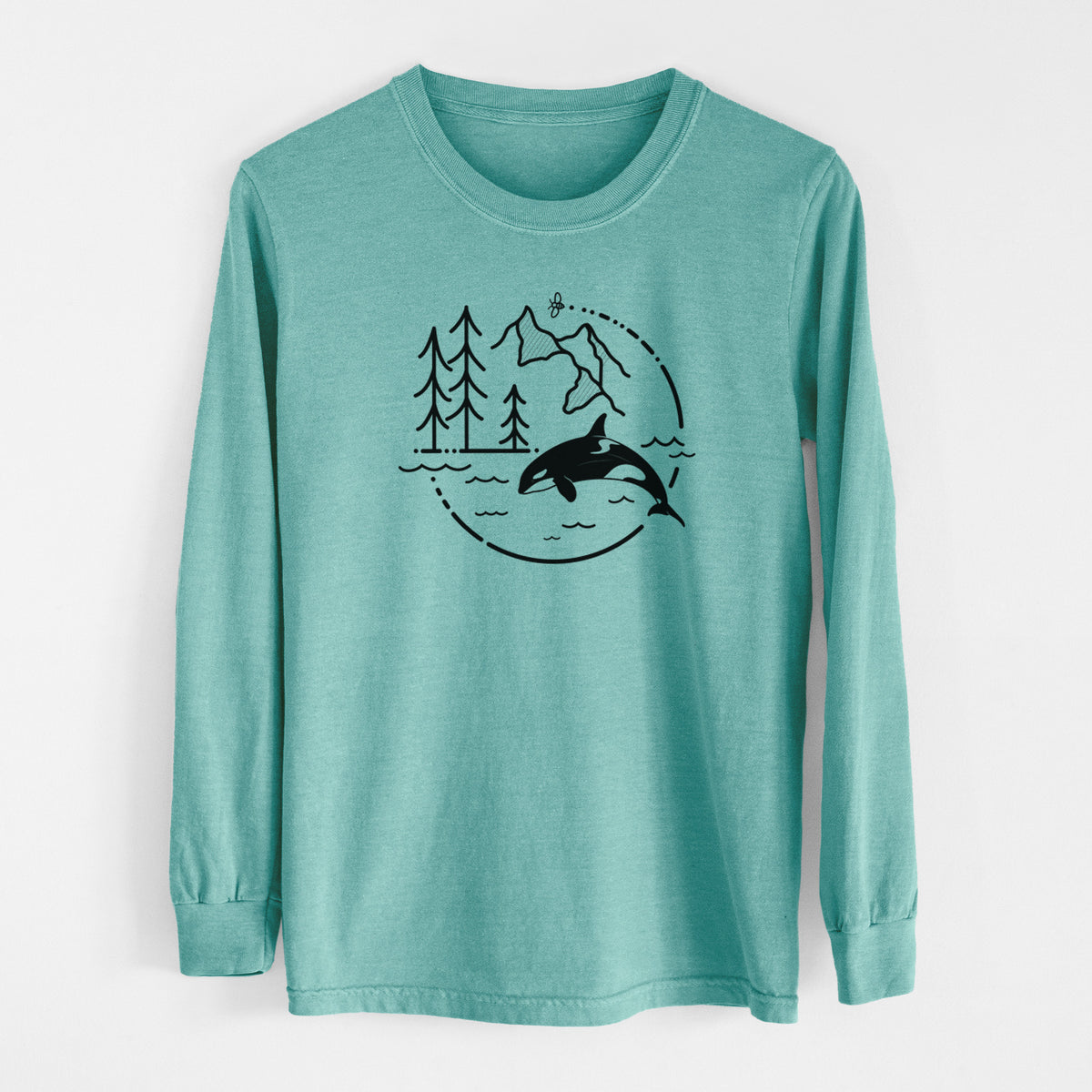 It&#39;s All Connected - Orca - Men&#39;s Heavyweight 100% Cotton Long Sleeve