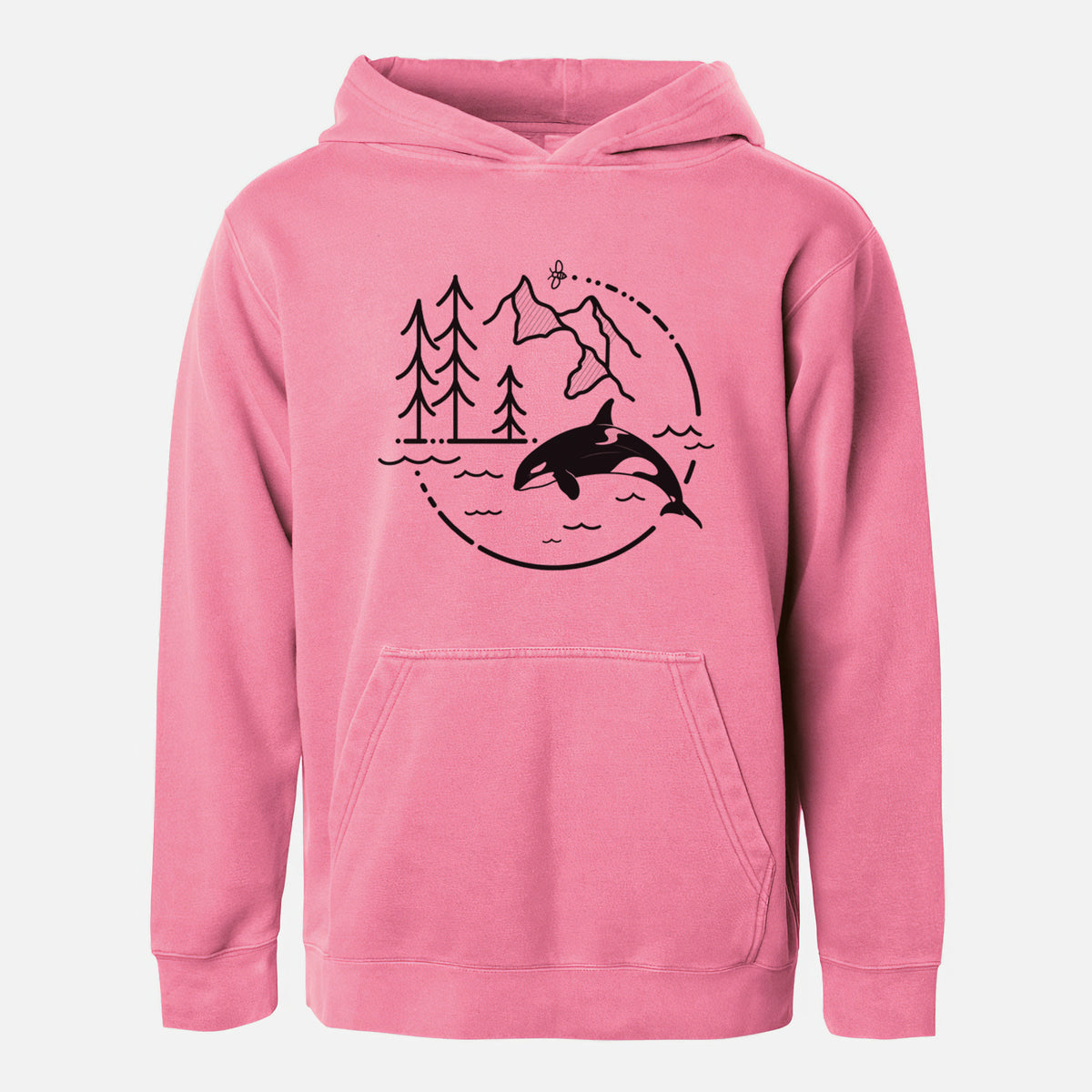 It&#39;s All Connected - Orca - Youth Pigment Dyed Hoodie