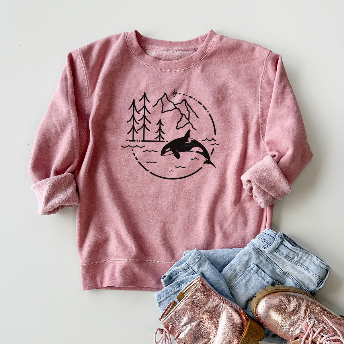 It&#39;s All Connected - Orca - Youth Lightweight Crewneck Sweatshirt