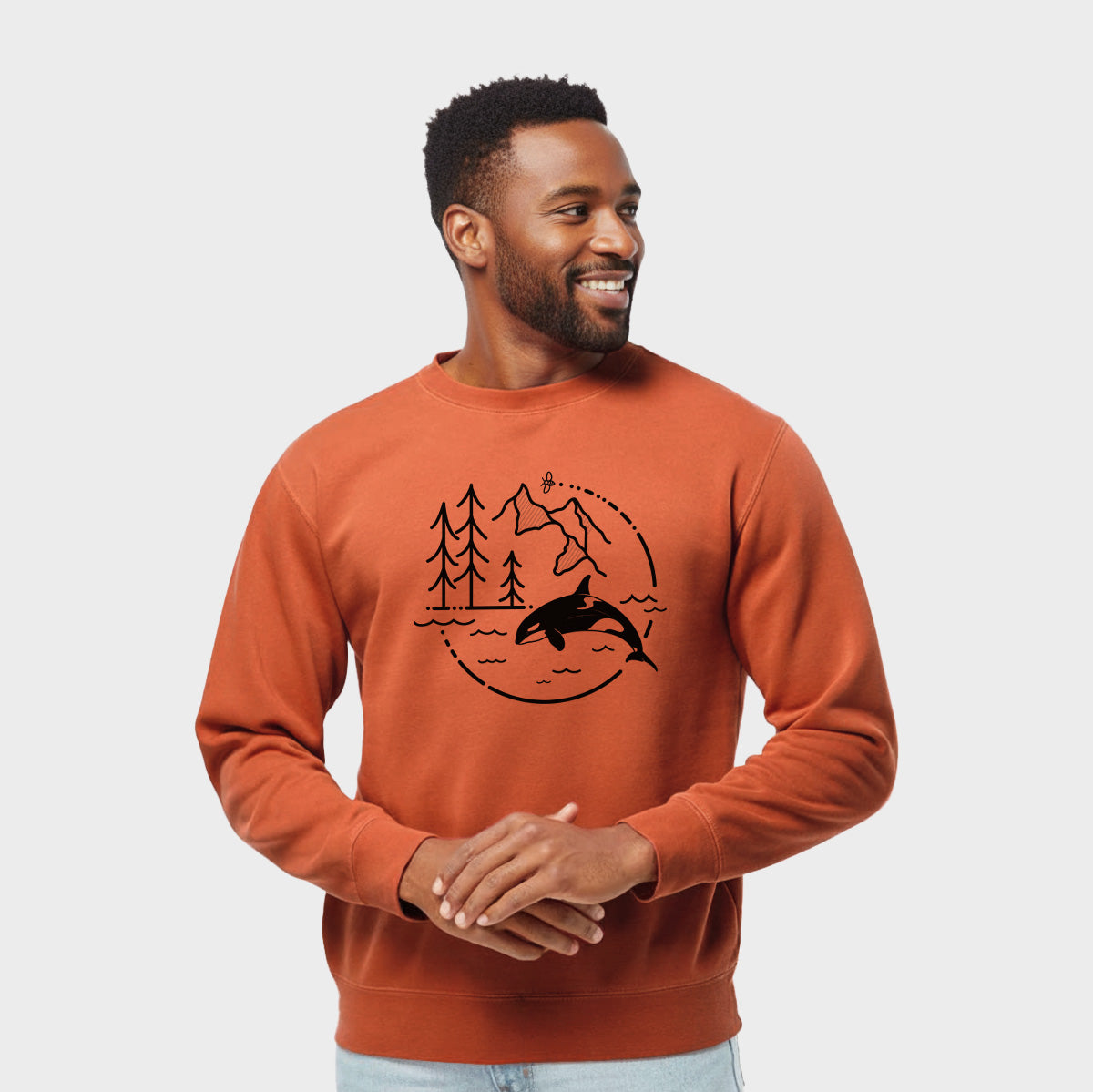 It&#39;s All Connected - Orca - Unisex Pigment Dyed Crew Sweatshirt