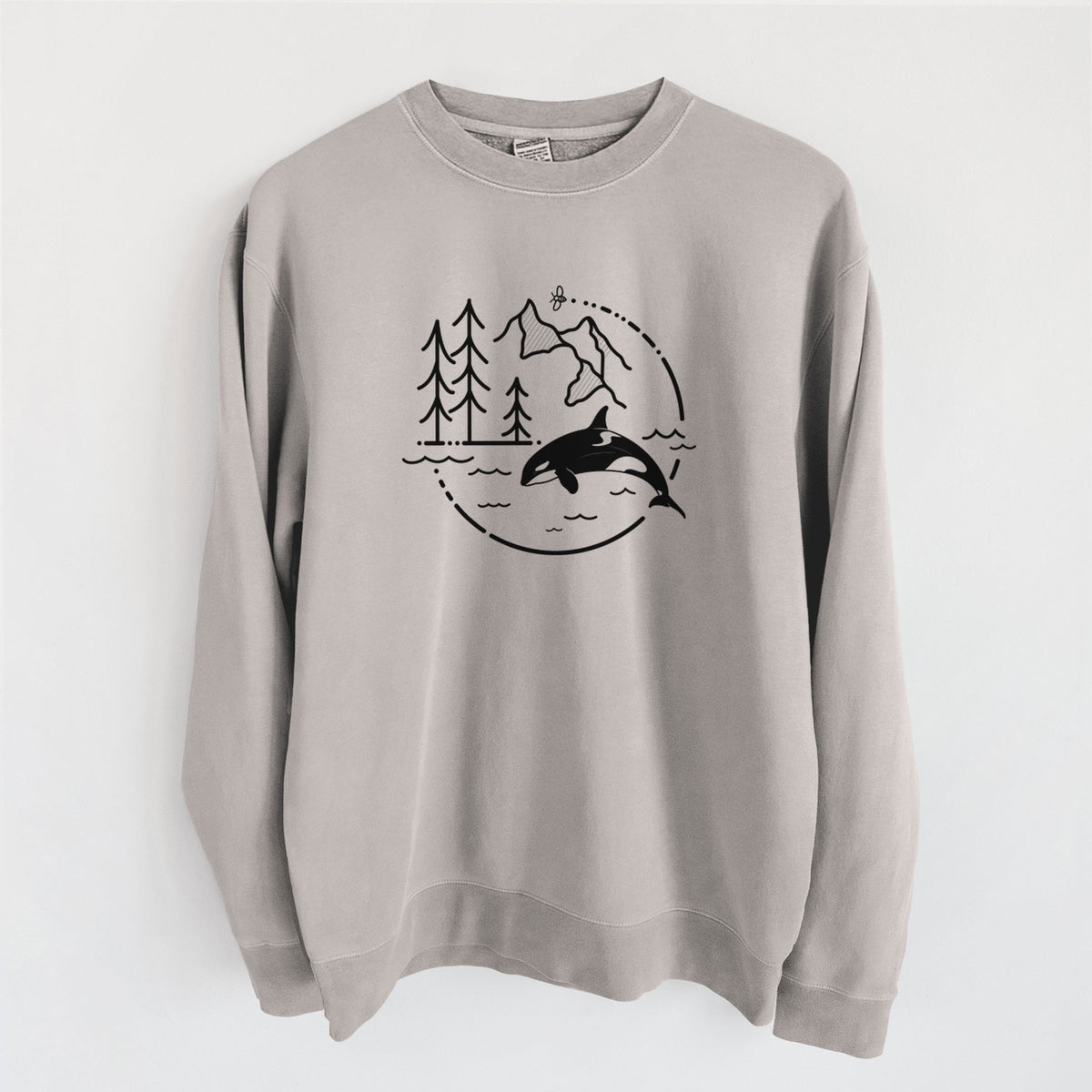 It&#39;s All Connected - Orca - Unisex Pigment Dyed Crew Sweatshirt