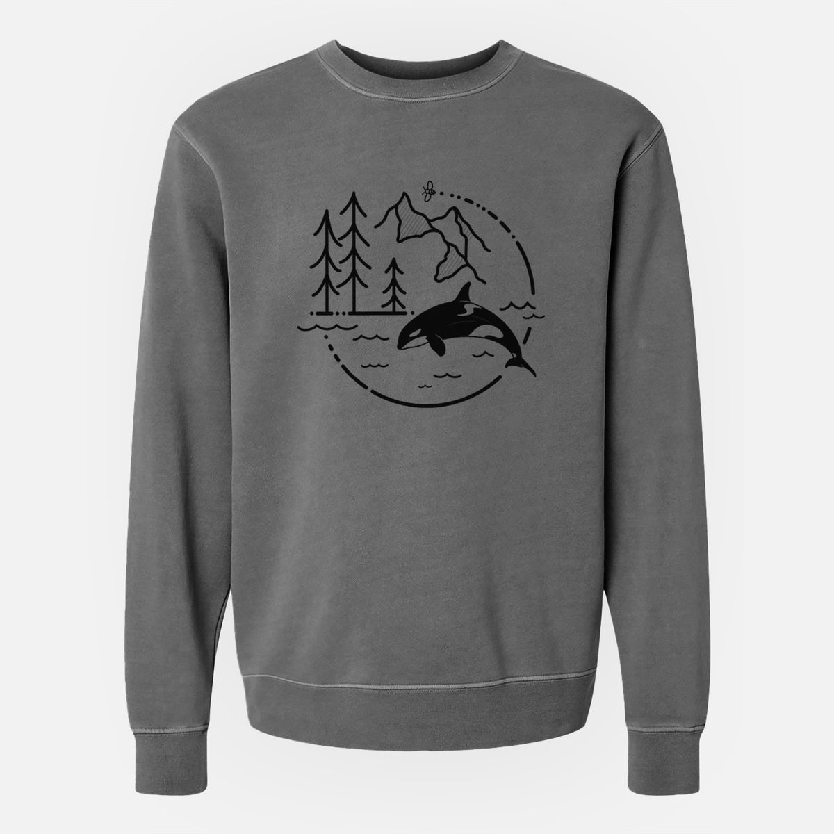 It&#39;s All Connected - Orca - Unisex Pigment Dyed Crew Sweatshirt