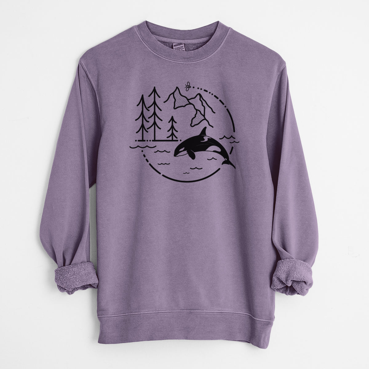 It&#39;s All Connected - Orca - Unisex Pigment Dyed Crew Sweatshirt