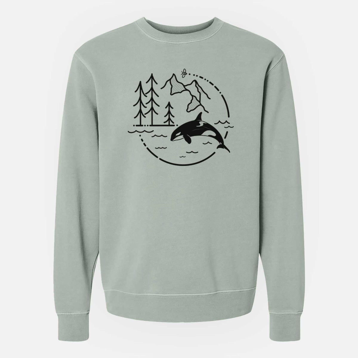 It&#39;s All Connected - Orca - Unisex Pigment Dyed Crew Sweatshirt