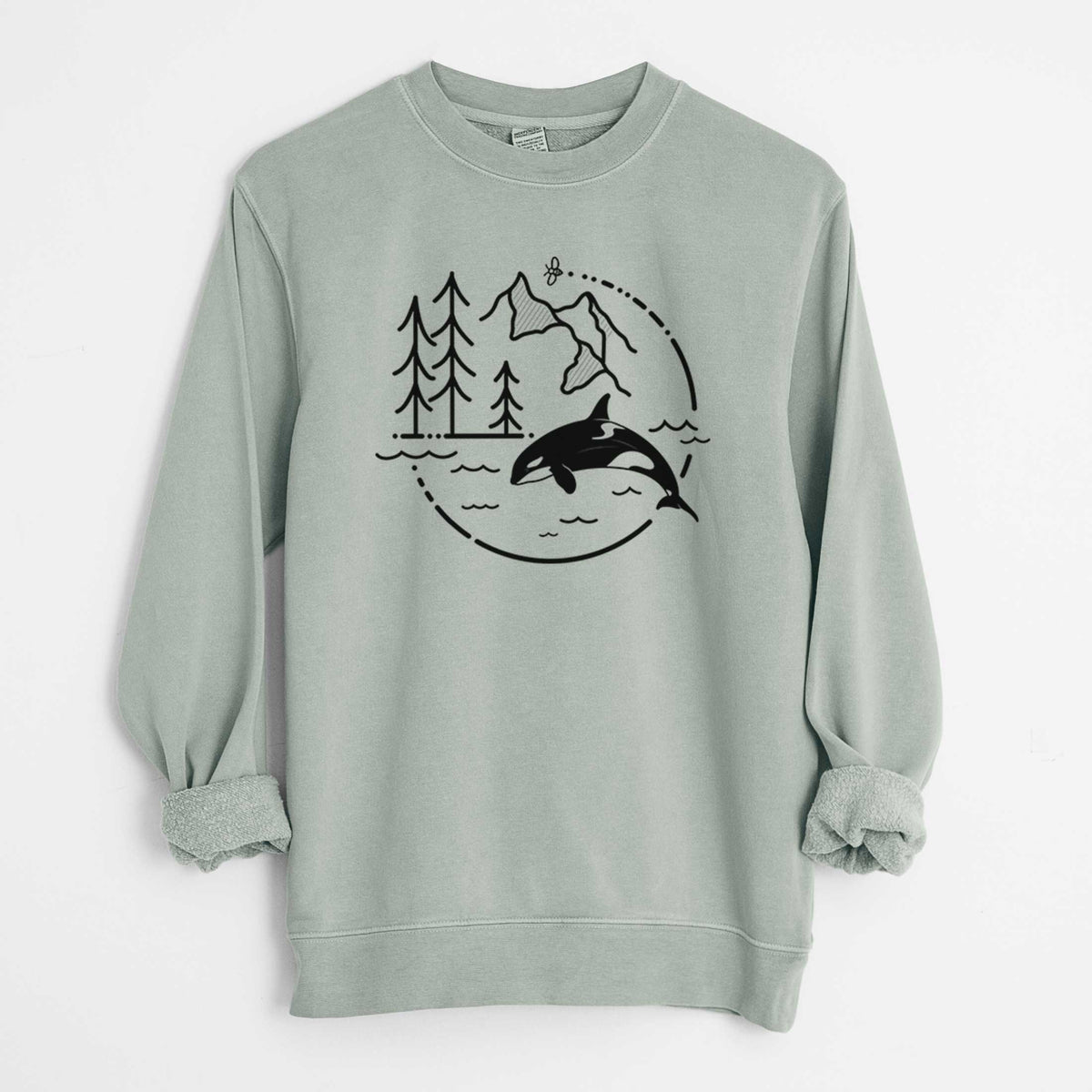 It&#39;s All Connected - Orca - Unisex Pigment Dyed Crew Sweatshirt