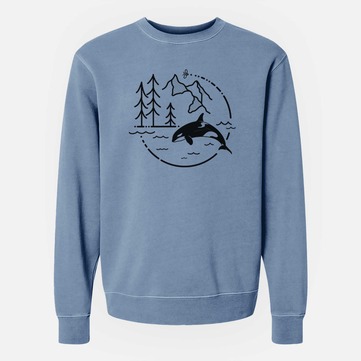 It&#39;s All Connected - Orca - Unisex Pigment Dyed Crew Sweatshirt