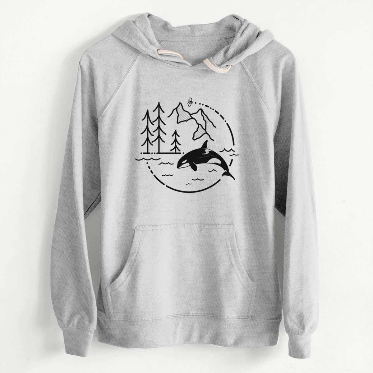 CLEARANCE - It&#39;s All Connected - Orca  - Unisex Slim Fit Loopback Terry Hoodie