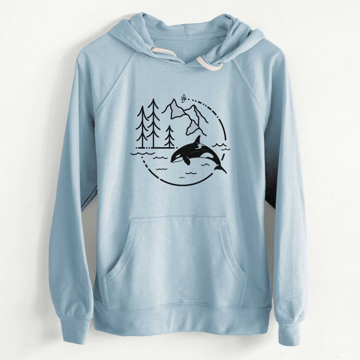 CLEARANCE - It&#39;s All Connected - Orca  - Unisex Slim Fit Loopback Terry Hoodie