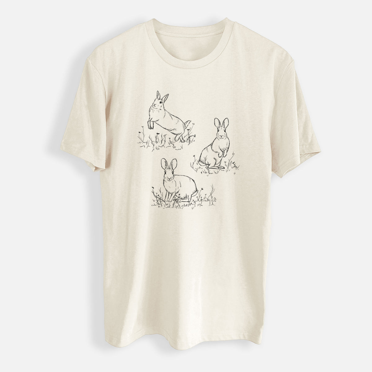 Eastern Cottontail Rabbit Trio - Sylvilagus floridanus - Mens Everyday Staple Tee