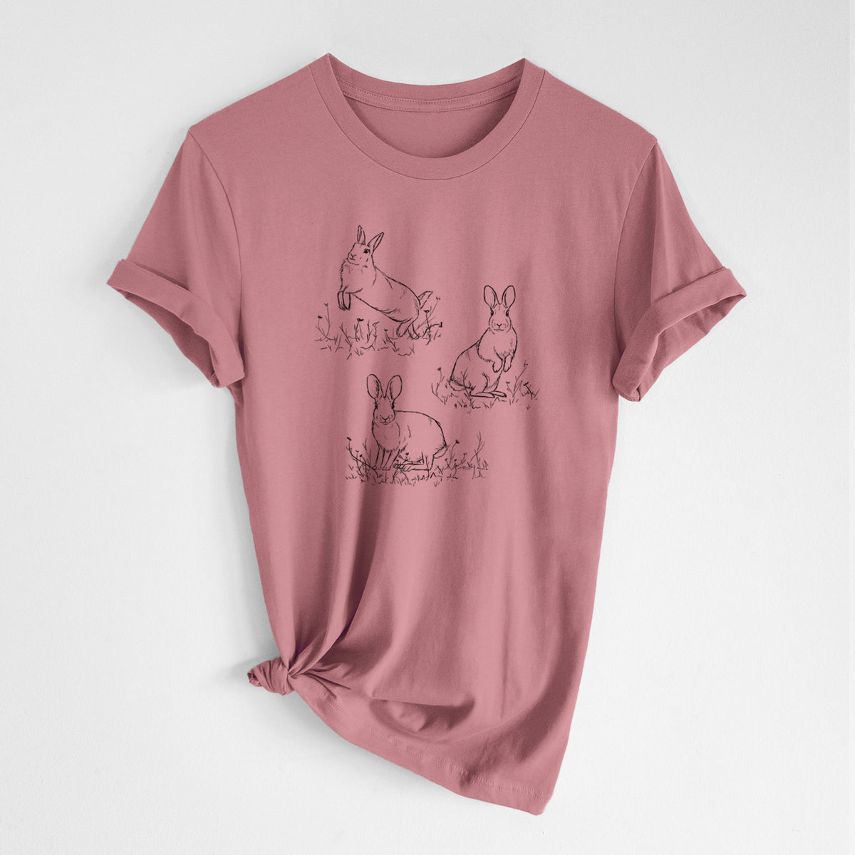 Eastern Cottontail Rabbit Trio - Sylvilagus floridanus - Lightweight 100% Cotton Unisex Crewneck