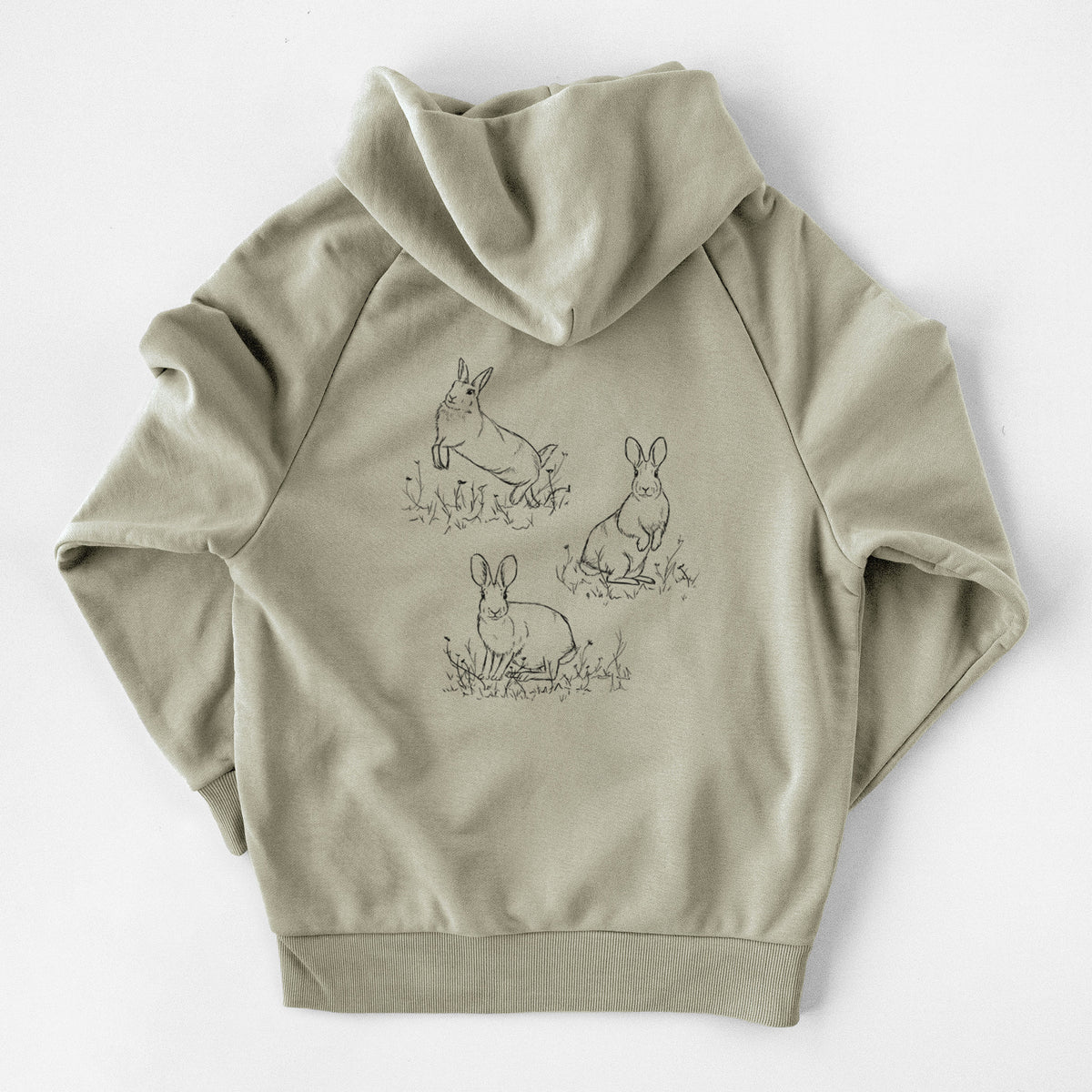 Eastern Cottontail Rabbit Trio - Sylvilagus floridanus - UltraLuxe Heavyweight French Terry Hoodie