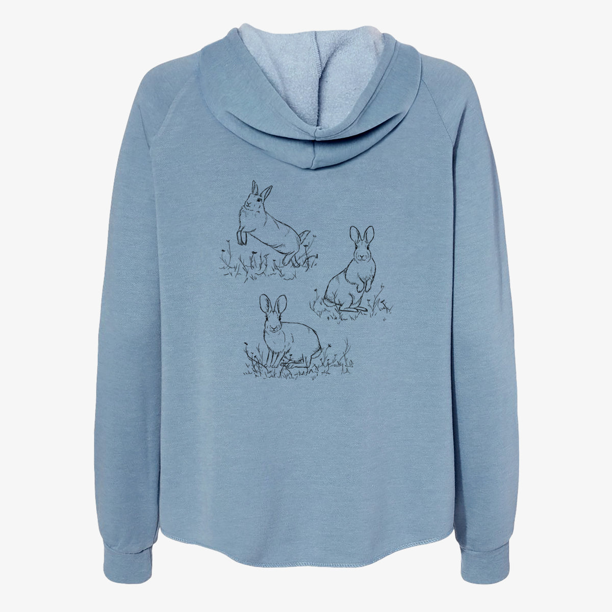 Eastern Cottontail Rabbit Trio - Sylvilagus floridanus - Women's Cali Wave Zip-Up Sweatshirt