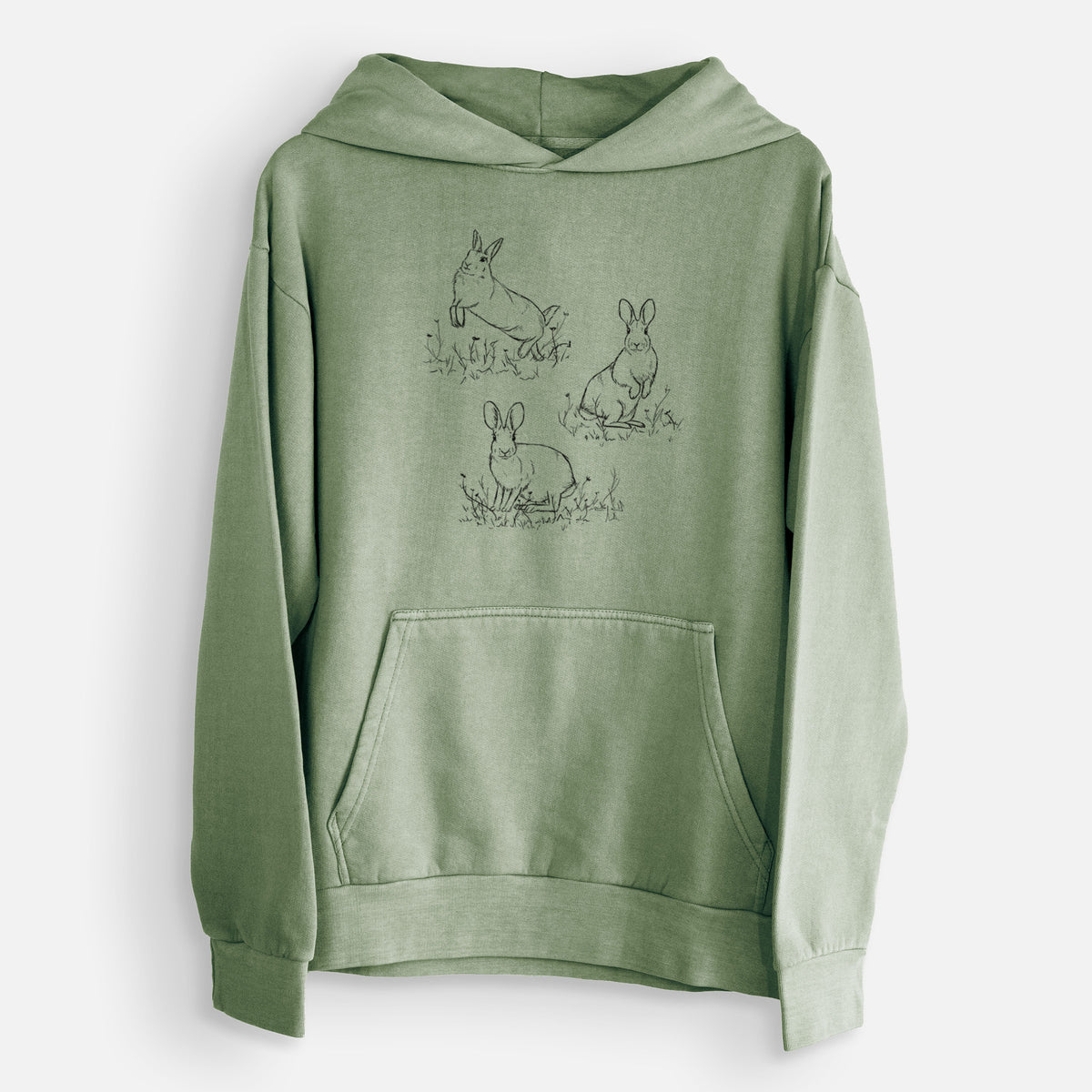 Eastern Cottontail Rabbit Trio - Sylvilagus floridanus  - Urban Heavyweight Hoodie