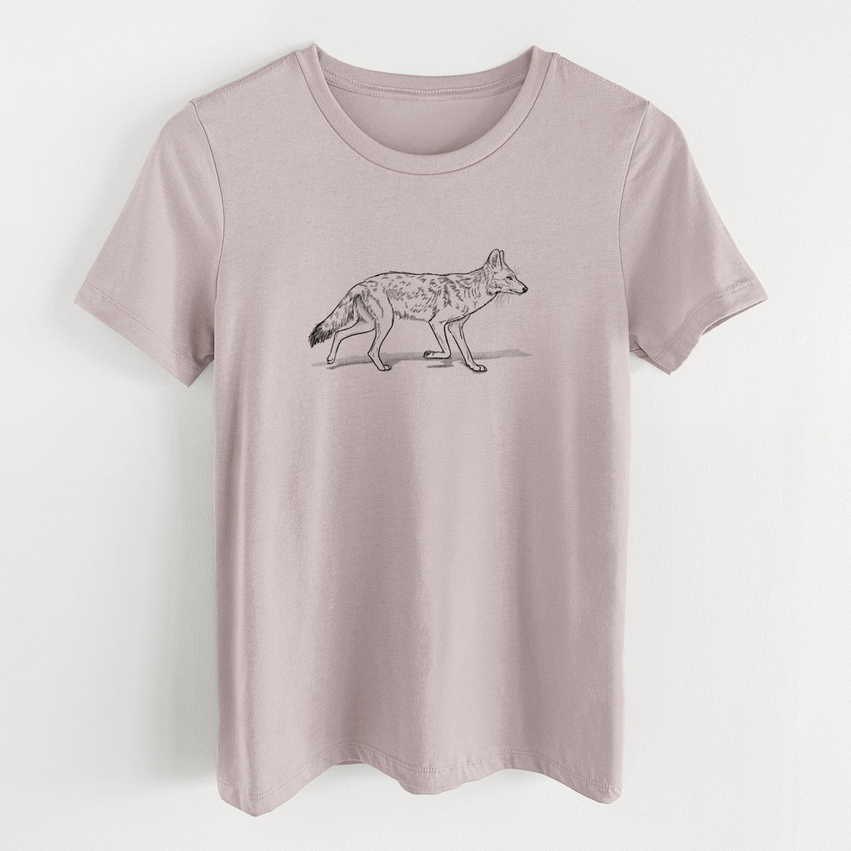 Coyote - Canis latrans - Women&#39;s Lightweight Relaxed Fit 100% Cotton Crewneck