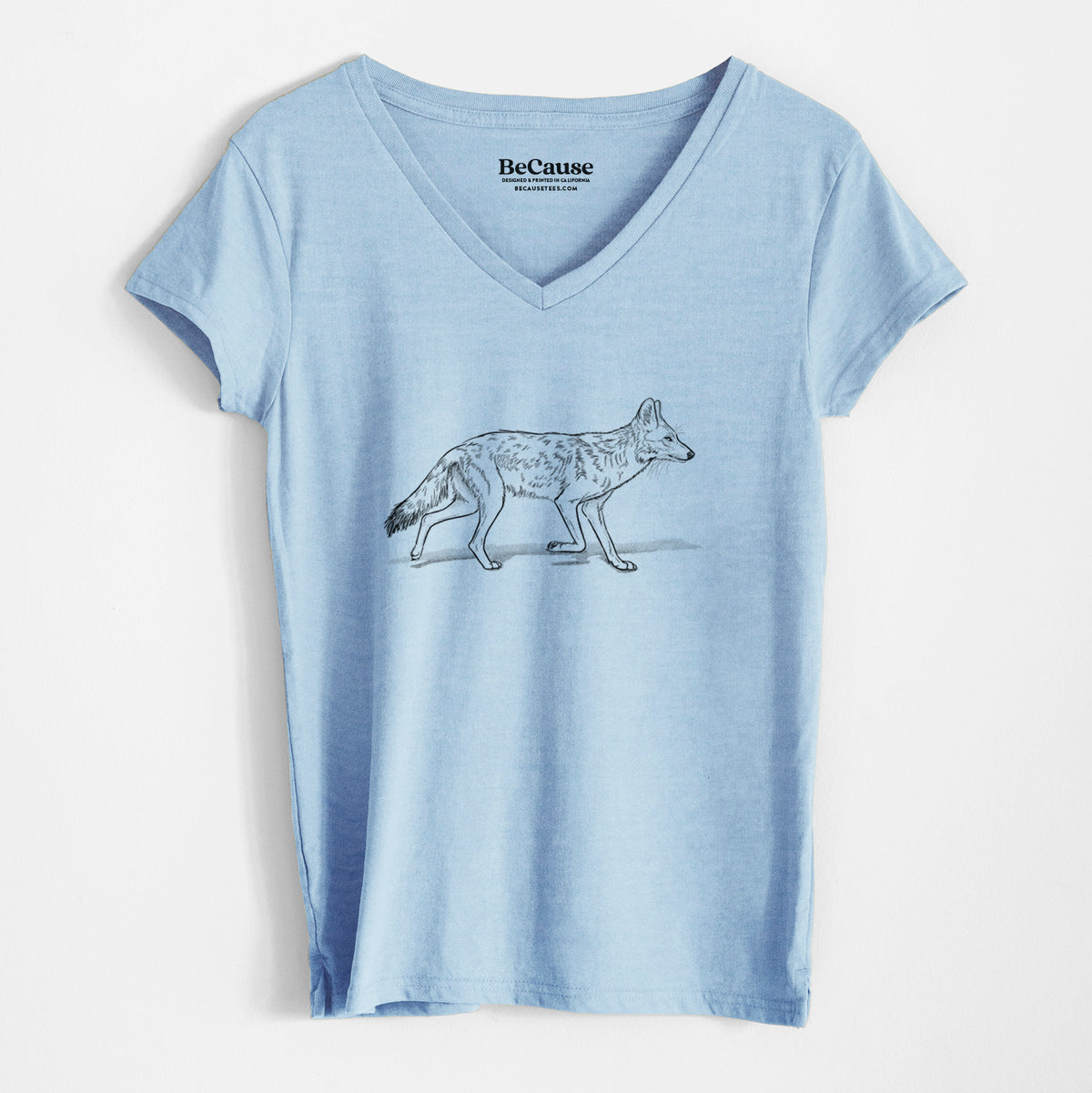 Coyote - Canis latrans - Women&#39;s 100% Recycled V-neck