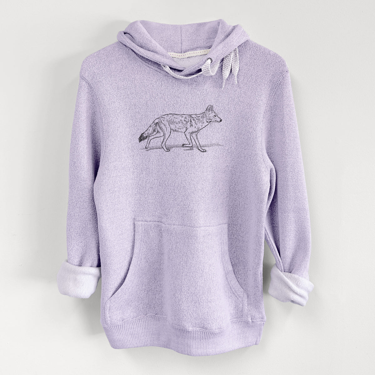 Coyote - Canis latrans - Knit Hoodie