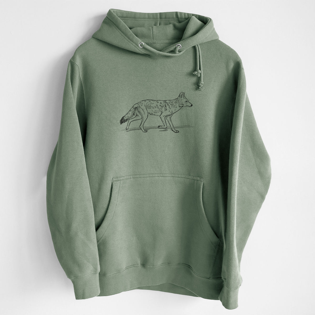 Coyote - Canis latrans - Heavyweight Fleece Hoodie