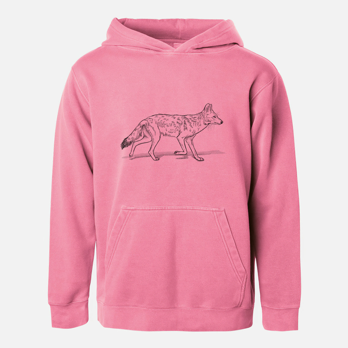 Coyote - Canis latrans - Youth Pigment Dyed Hoodie