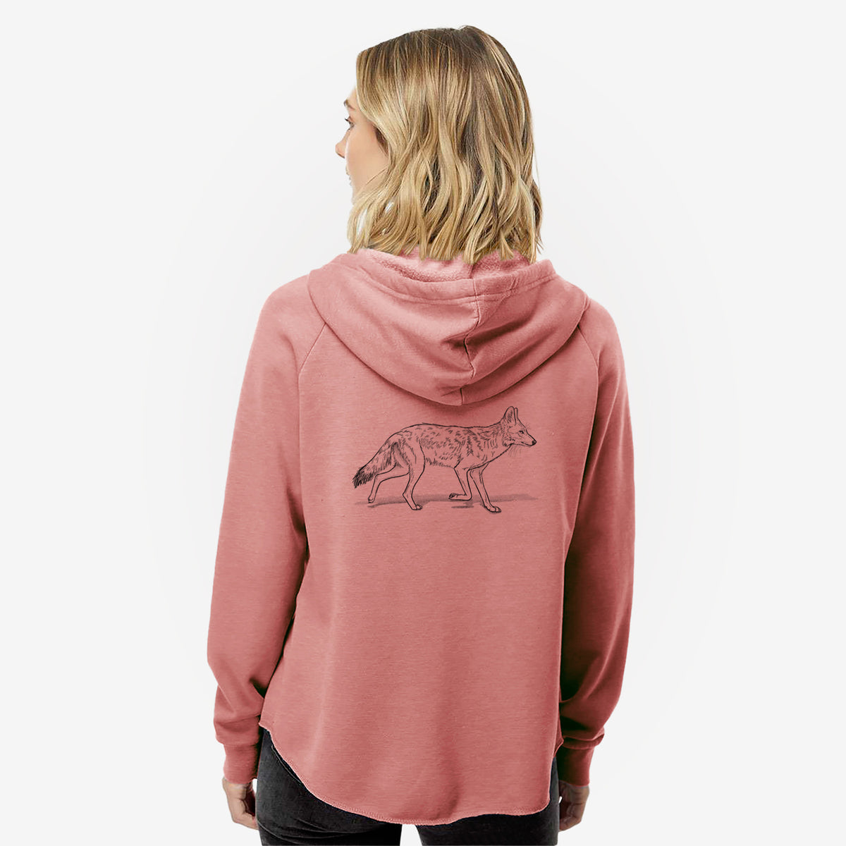 Coyote - Canis latrans - Women&#39;s Cali Wave Zip-Up Sweatshirt