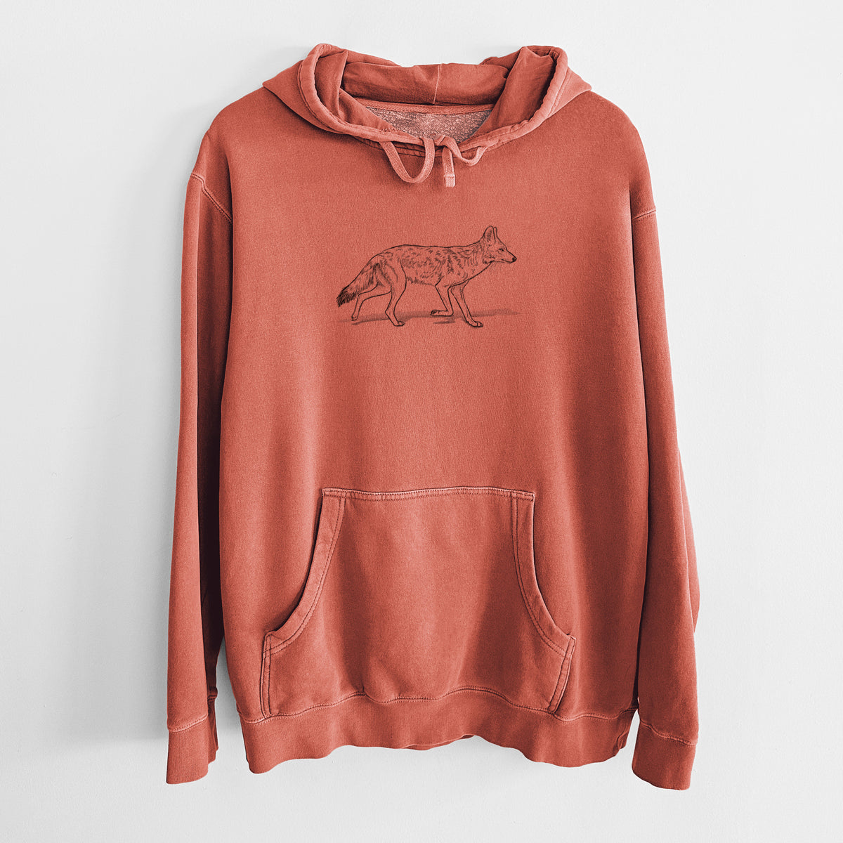 Coyote - Canis latrans - Unisex Pigment Dyed Hoodie