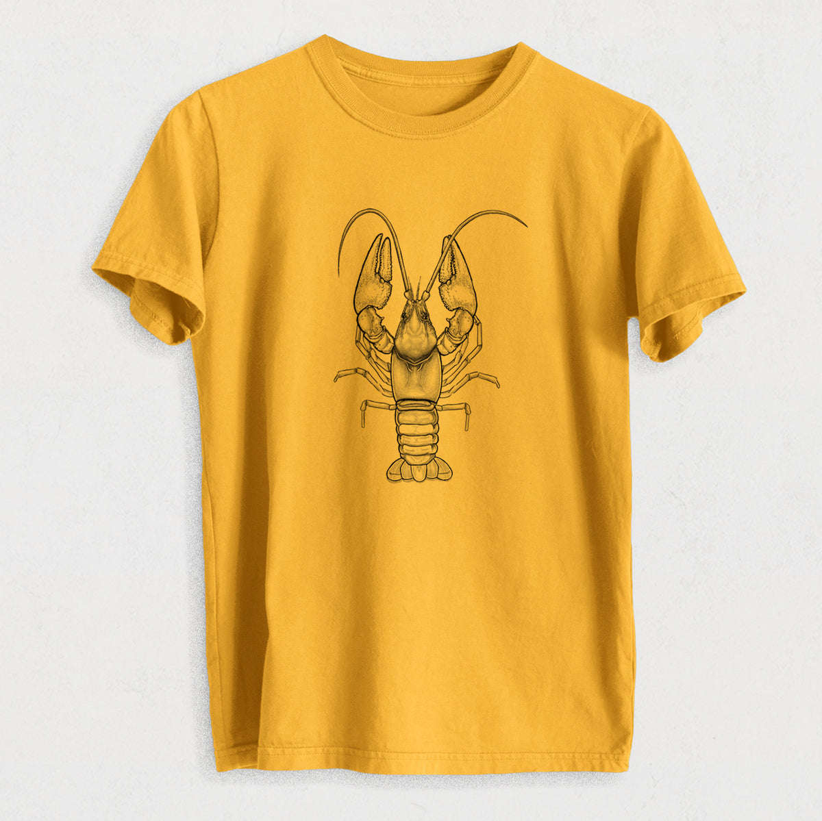 Guyandotte River Crayfish - Cambarus veteranus - Heavyweight Men&#39;s 100% Organic Cotton Tee