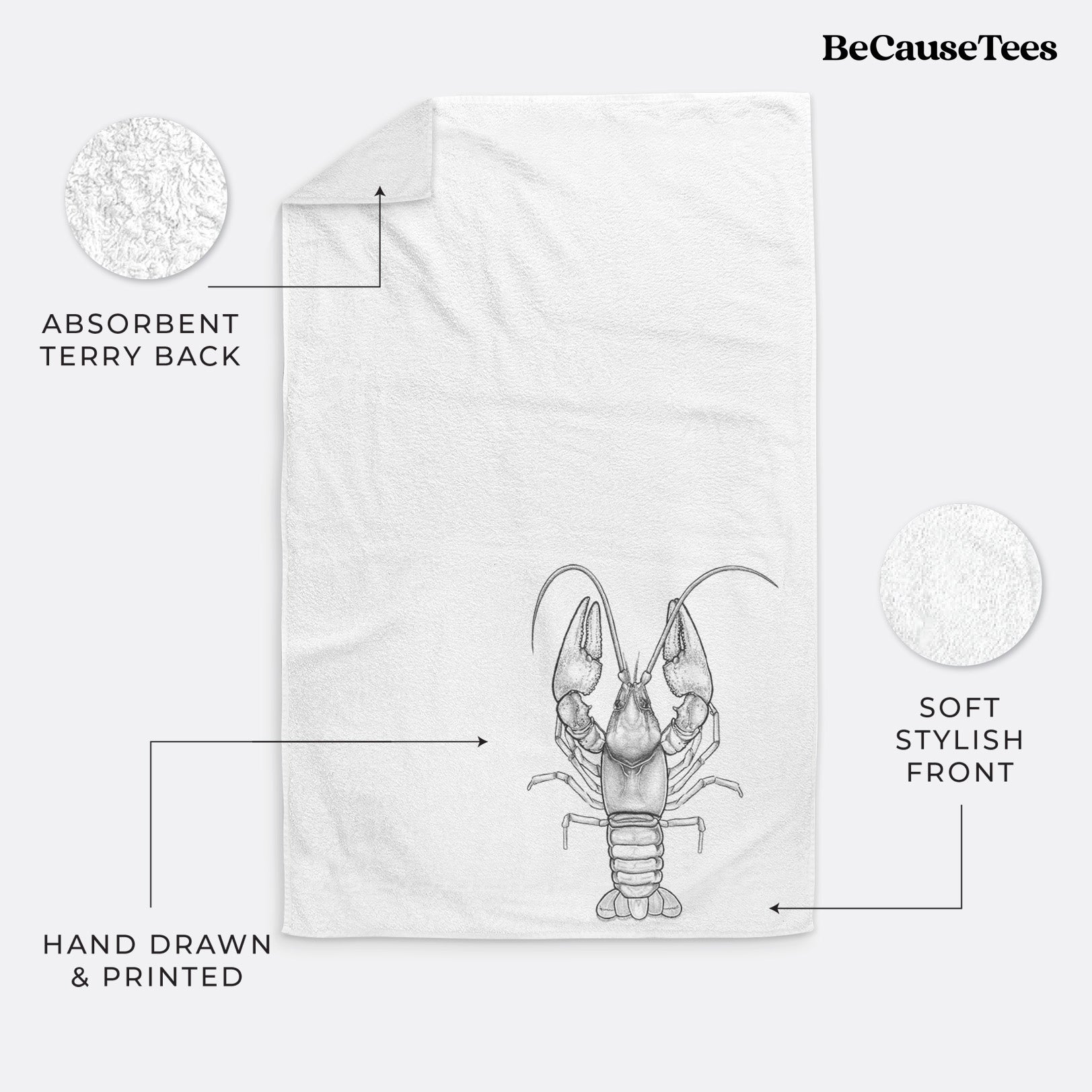 Guyandotte River Crayfish - Cambarus veteranus Premium Decorative Hand Towel