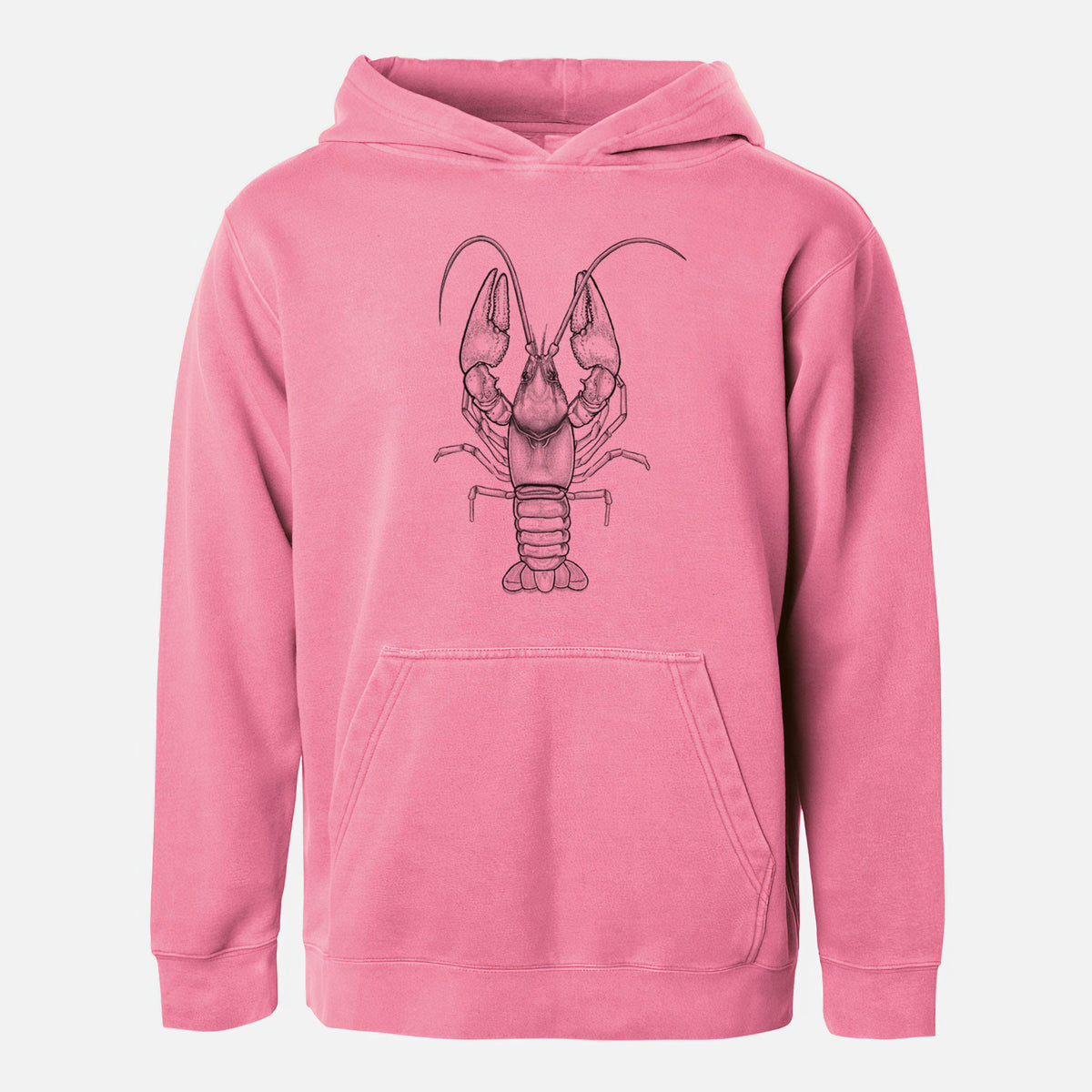 Guyandotte River Crayfish - Cambarus veteranus - Youth Pigment Dyed Hoodie