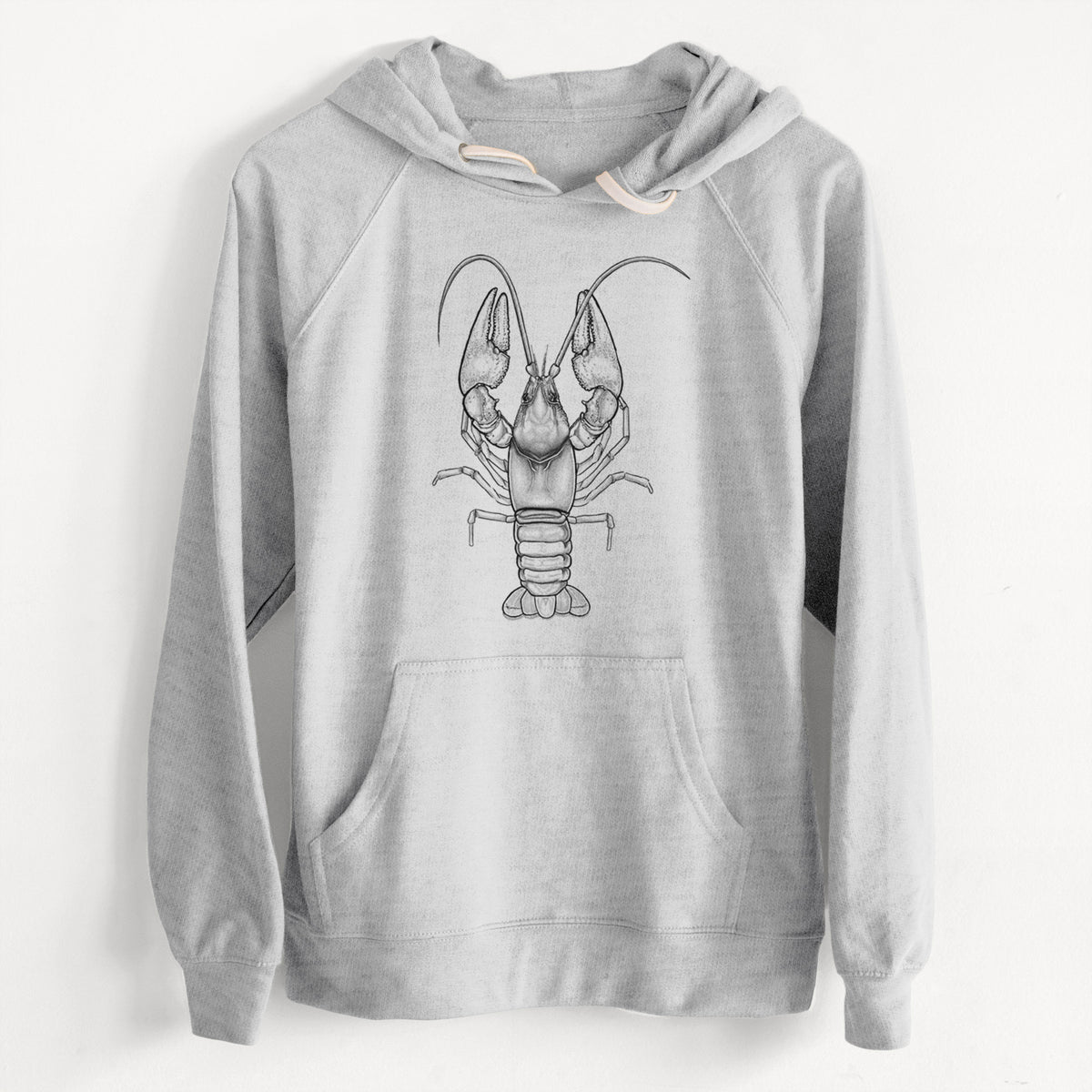 CLEARANCE - Guyandotte River Crayfish - Cambarus veteranus  - Unisex Slim Fit Loopback Terry Hoodie