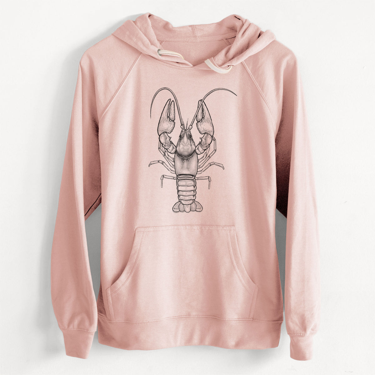 CLEARANCE - Guyandotte River Crayfish - Cambarus veteranus  - Unisex Slim Fit Loopback Terry Hoodie