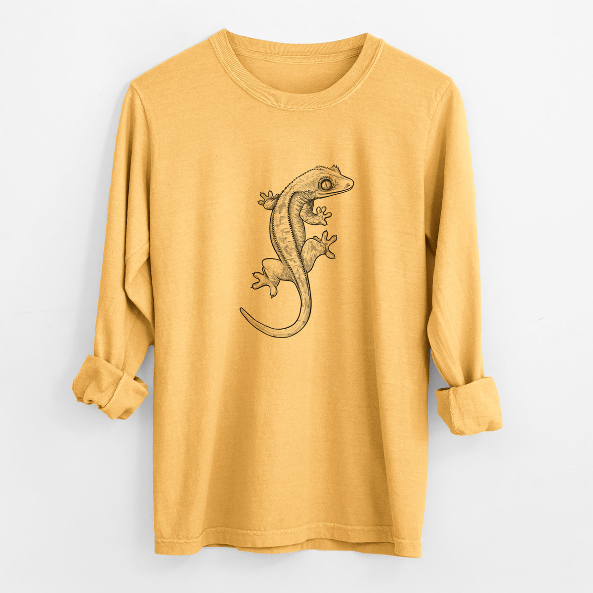 Crested Gecko - Correlophus ciliatus - Unisex Comfort Colors 100% Cotton Long Sleeve