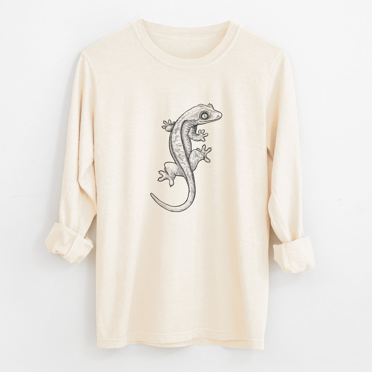 Crested Gecko - Correlophus ciliatus - Unisex Comfort Colors 100% Cotton Long Sleeve