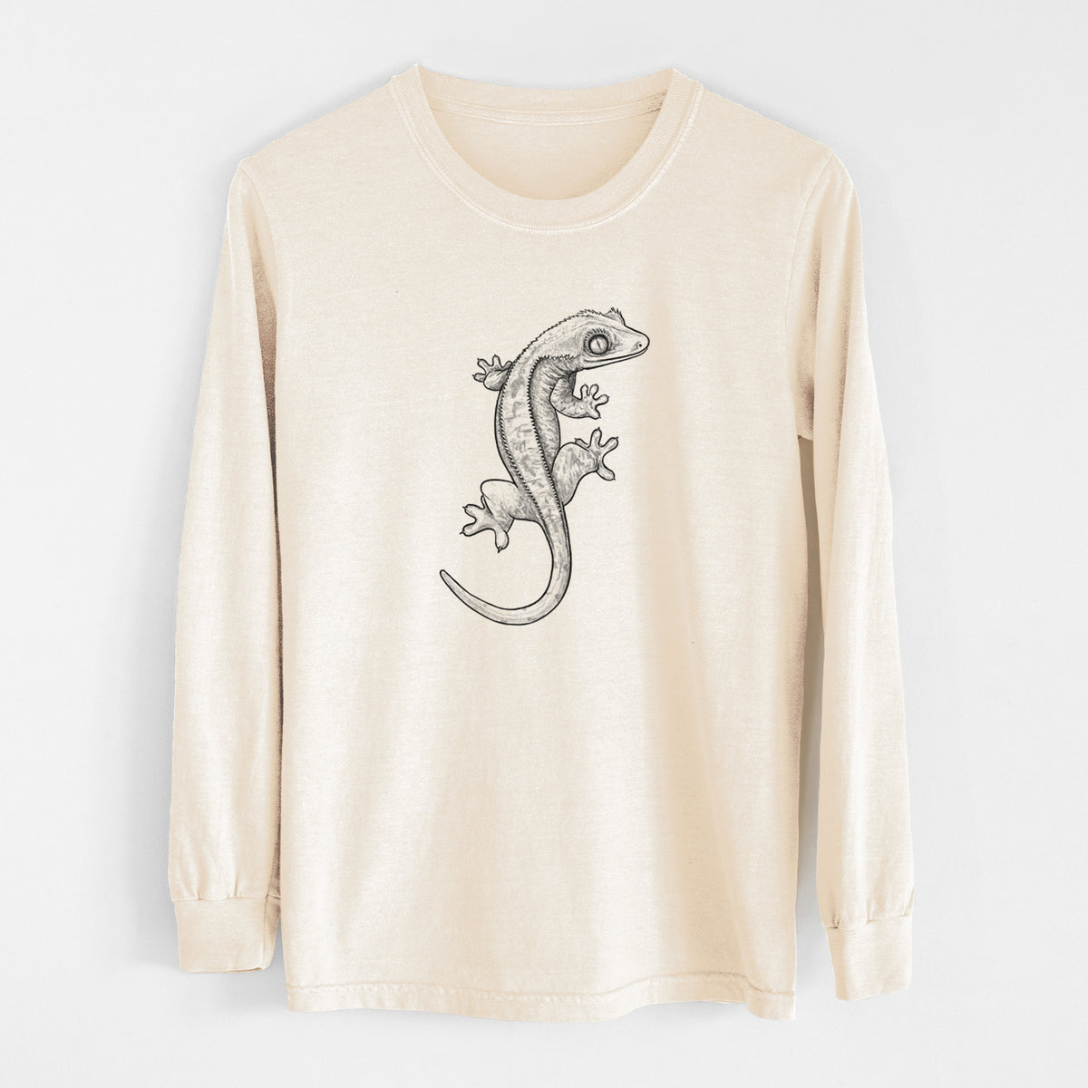 Crested Gecko - Correlophus ciliatus - Unisex Comfort Colors 100% Cotton Long Sleeve