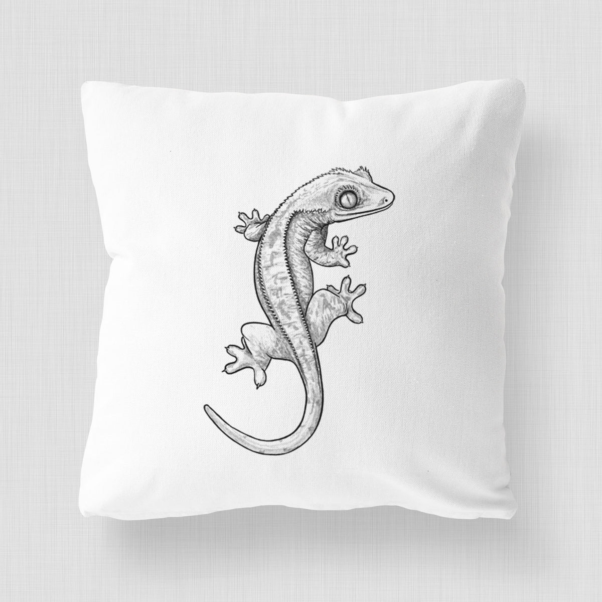 Crested Gecko - Correlophus ciliatus - Throw Pillow Cover