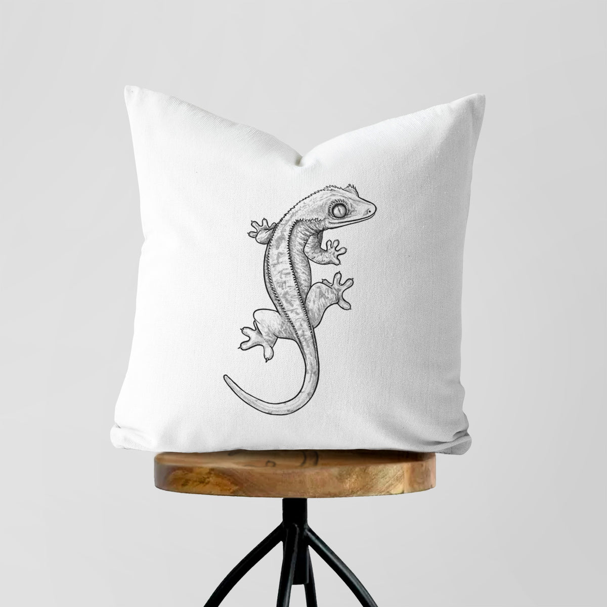 Crested Gecko - Correlophus ciliatus - Throw Pillow Cover
