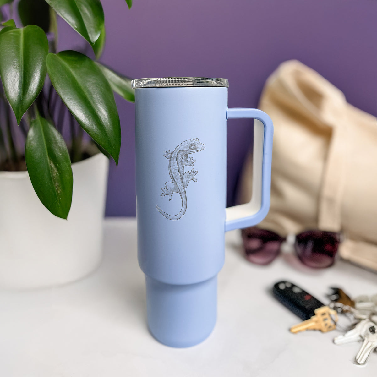 Crested Gecko - Correlophus ciliatus - 40oz Skinny Recharge Tumbler
