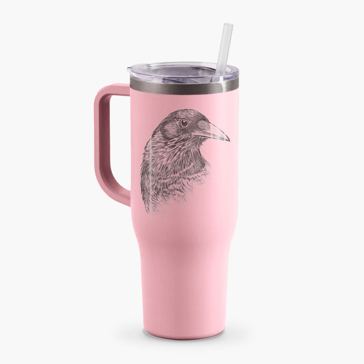 American Crow Bust - Corvus brachyrhynchos - 40oz Tumbler with Handle