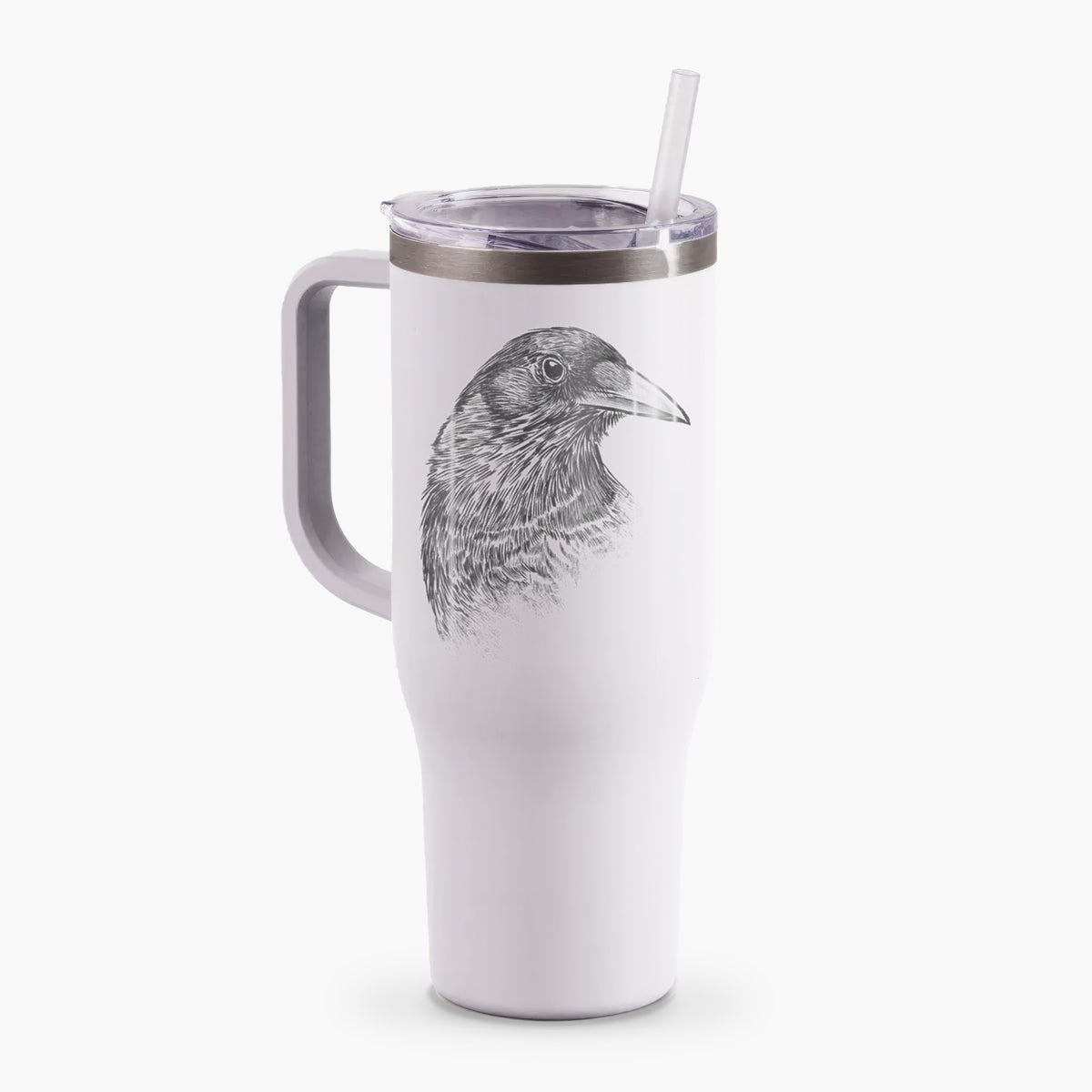 American Crow Bust - Corvus brachyrhynchos - 40oz Tumbler with Handle