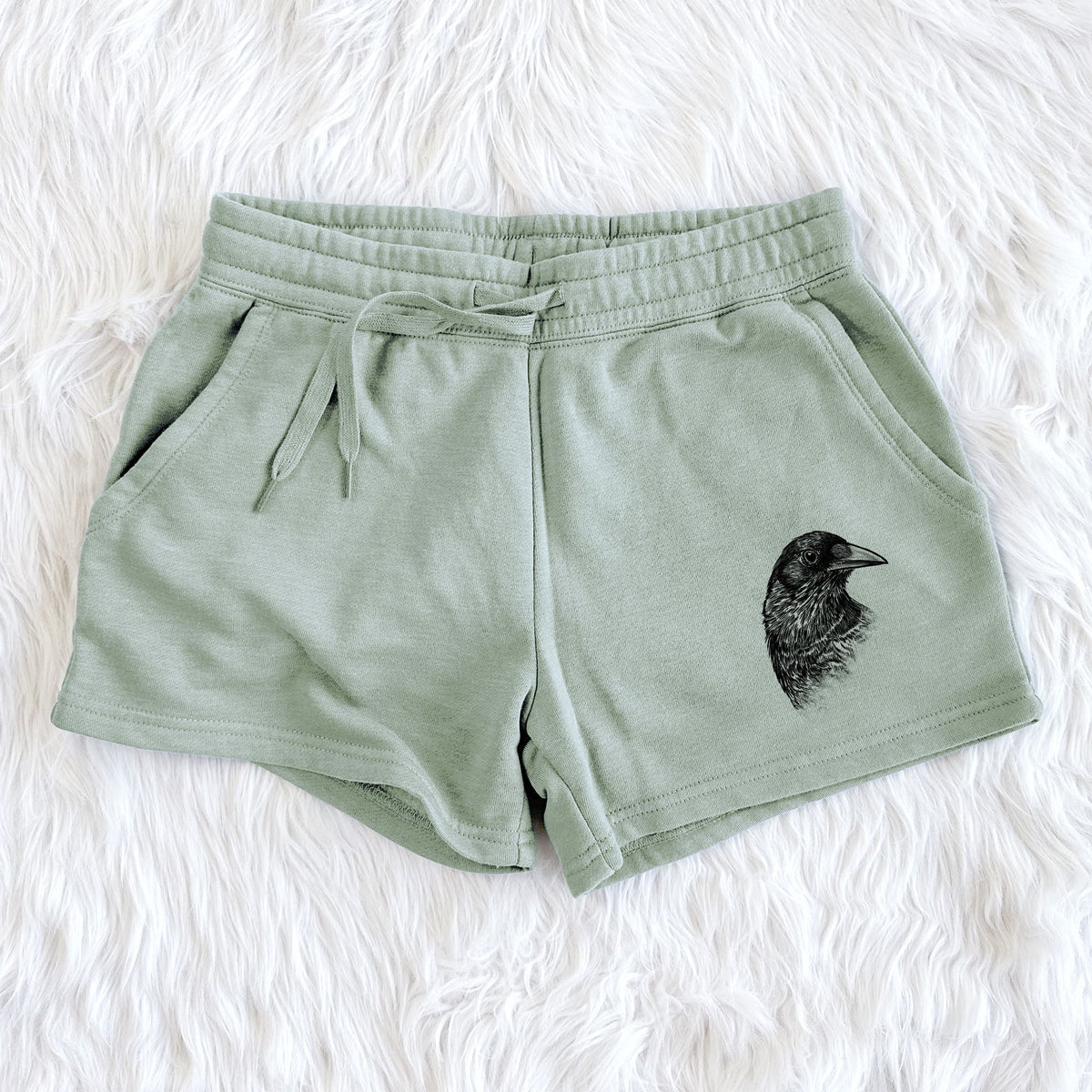 American Crow Bust - Corvus brachyrhynchos - Women's Cali Wave Shorts