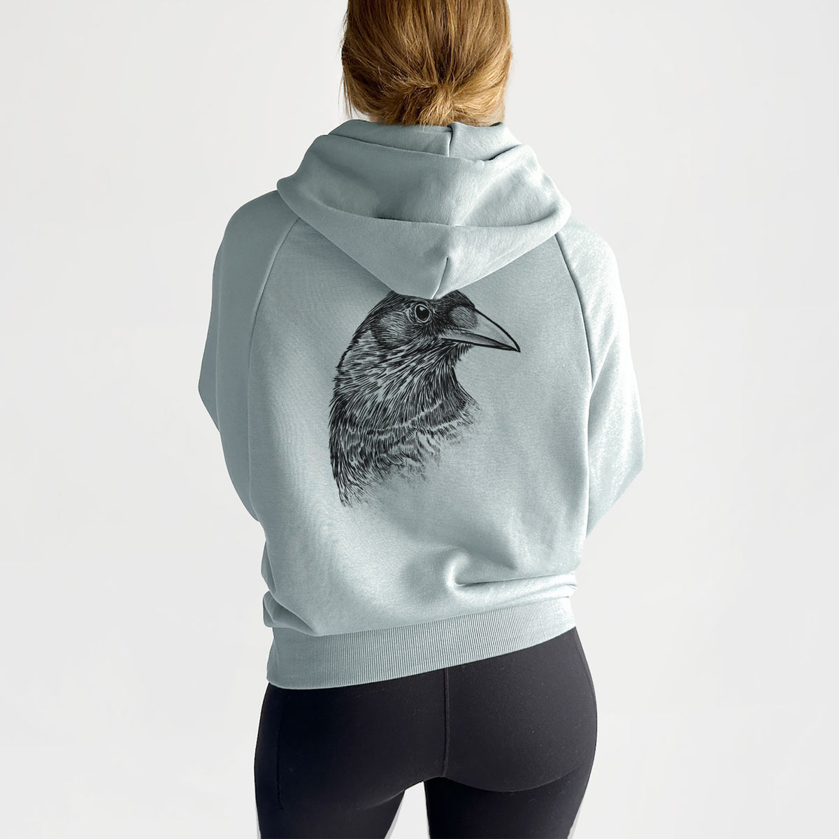 American Crow Bust - Corvus brachyrhynchos - UltraLuxe Heavyweight French Terry Hoodie