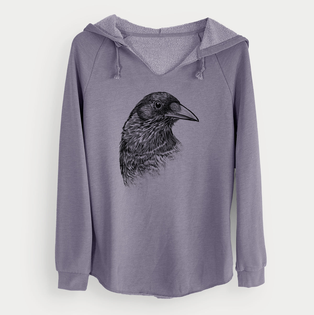 American Crow Bust - Corvus brachyrhynchos - Cali Wave Hooded Sweatshirt