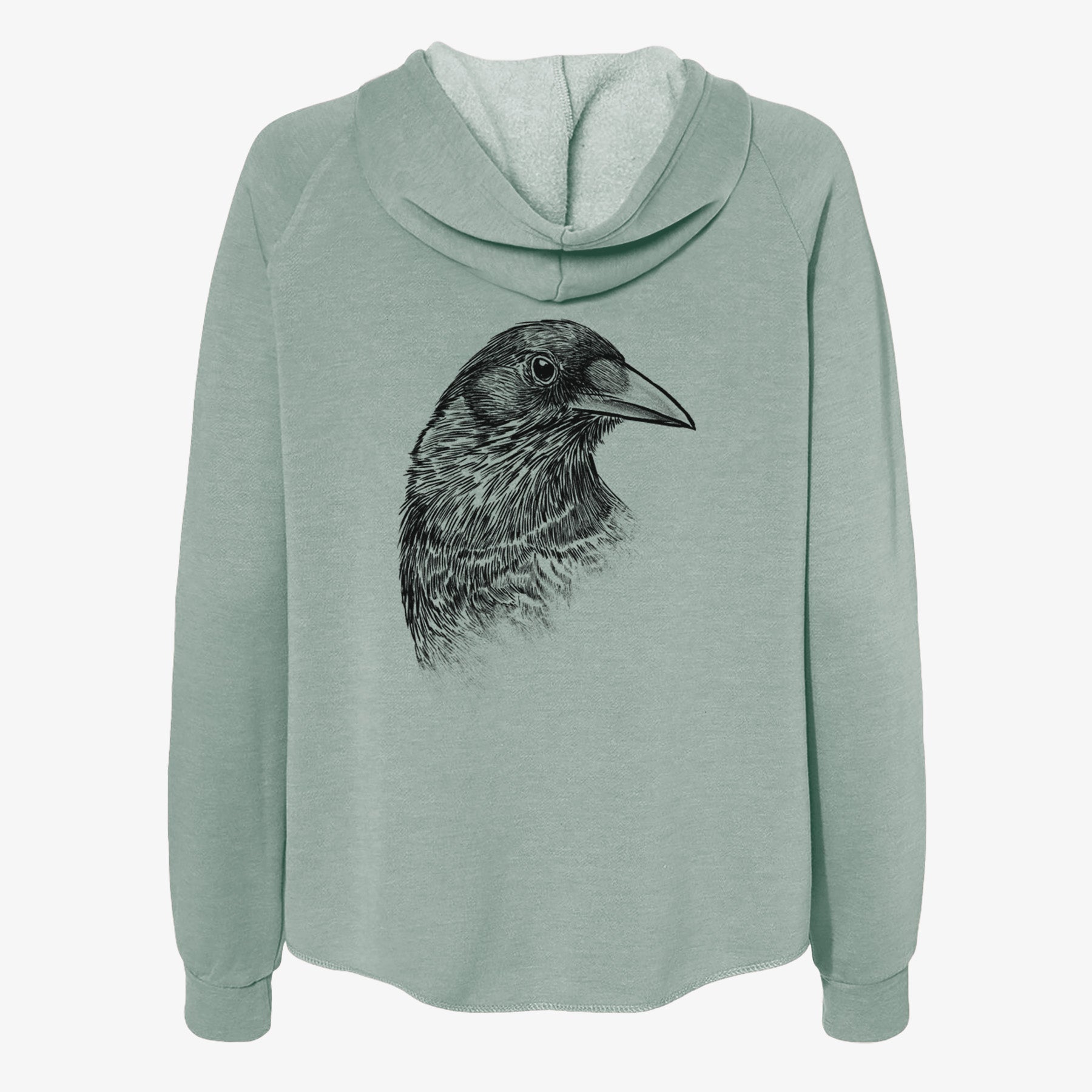 American Crow Bust - Corvus brachyrhynchos - Women's Cali Wave Zip-Up Sweatshirt